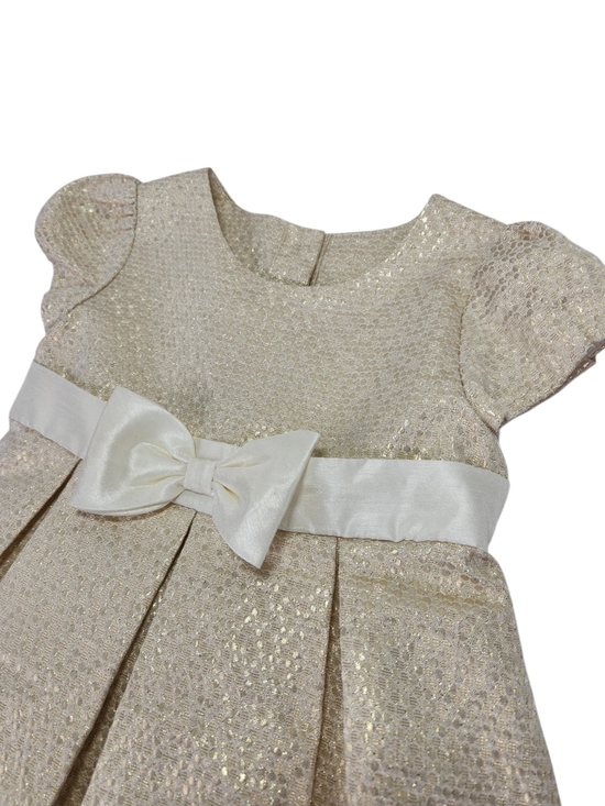Gymboree Girls 5T Metallic Gold Sparkle Pleated Tulle Bow Holiday Party Dress - Picture 2 of 7
